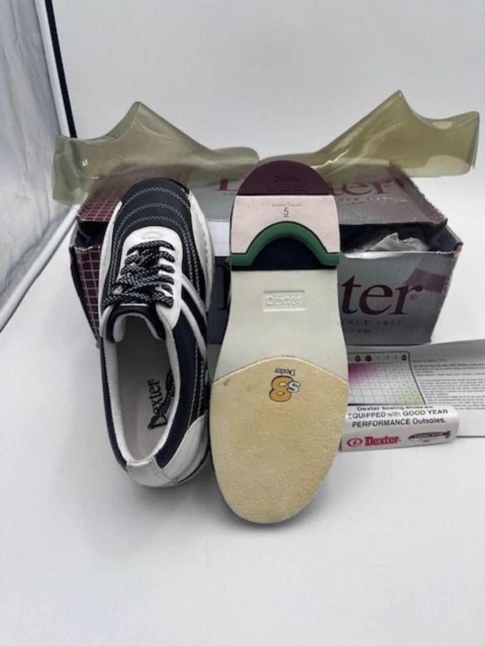 Dexter SST 6 Plus Leather Bowling Shoes Black White Left Handed LH Women's 7.5M